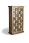 Giner y Colomer Armario 2 Puertas Madera Acacia Cerezo Detalles Azulejo Bronce Repujado 180x100x45 cm